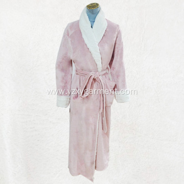 Pink ladies' pajamas and robes in winter